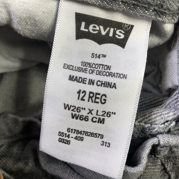 Levis Grey 514 Regular Fit Straight Denim Jeans - Picture 5 of 5